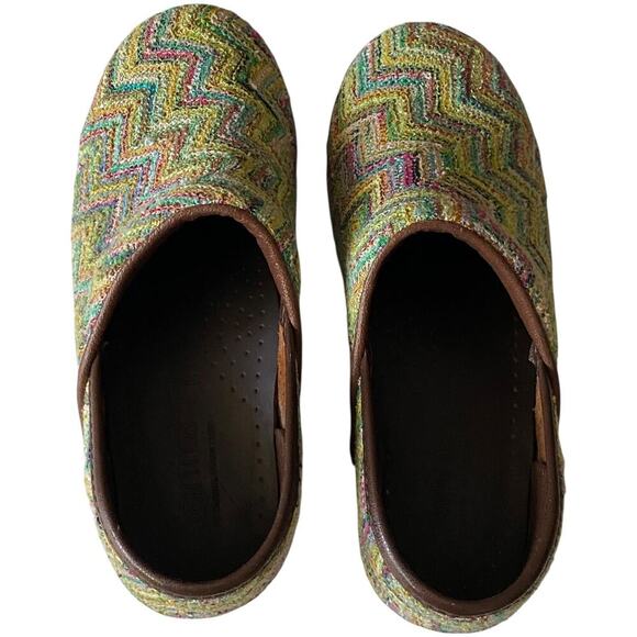 Sanita Clogs Womens Colorful Zig Leather Slip-Ons Size EU 35 US4 Nurse Shoes - Picture 11 of 11
